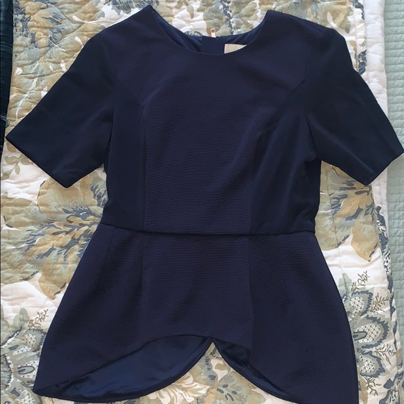 Navy Blue peplum blouse - Picture 8 of 9